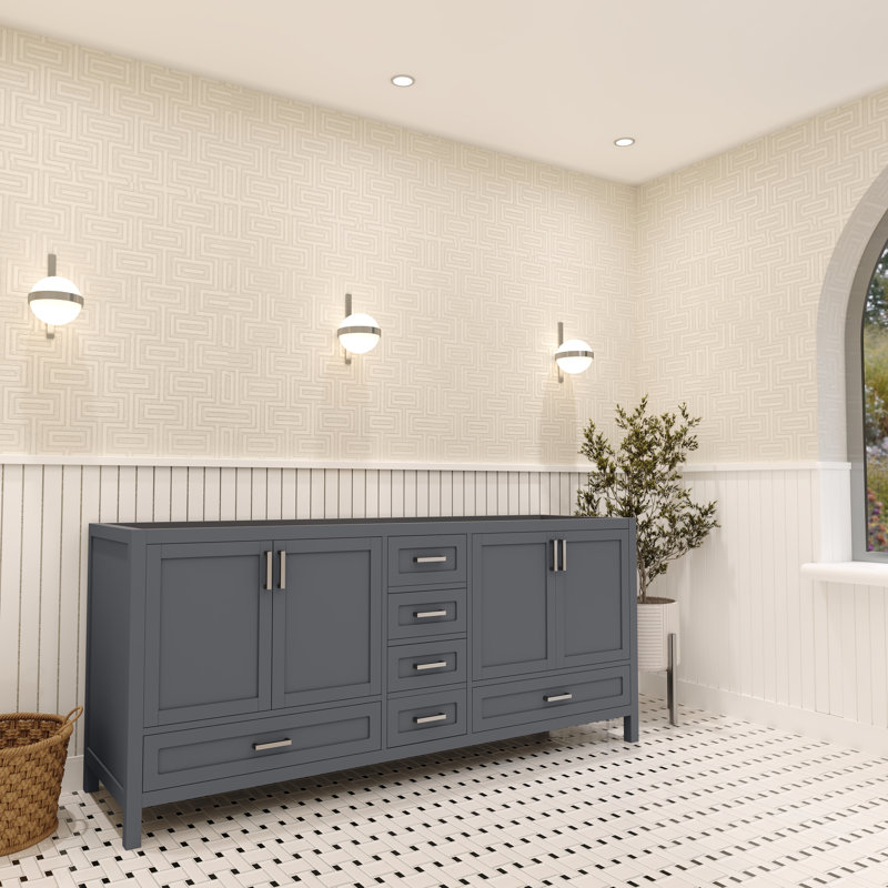 Base de meuble-lavabo double Rooh 71, Gris anthracite