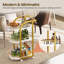 3-Tier Bar Cart Rolling Serving Cart with Fence