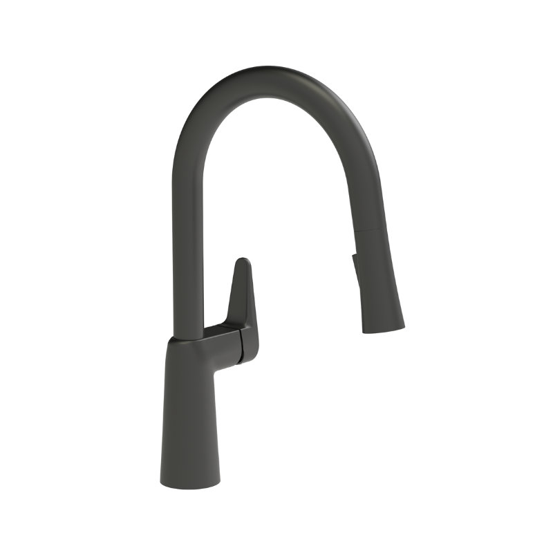 Robinet de cuisine moderne à poignée simple Craftx JOVI, Noir mat