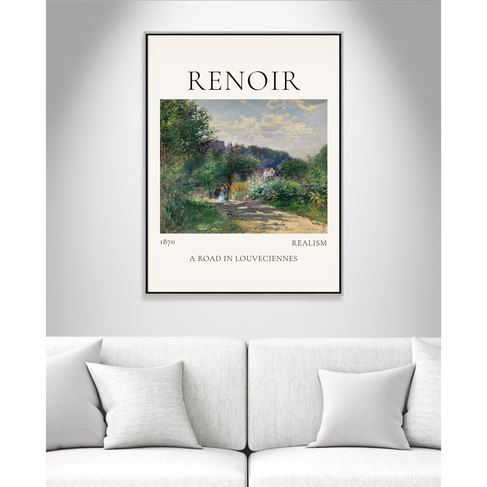 Rocchetto "A Road in Louveciennes" Print, Silver Floater Frame, No, 41.5" H x 31.5" W x 2" D