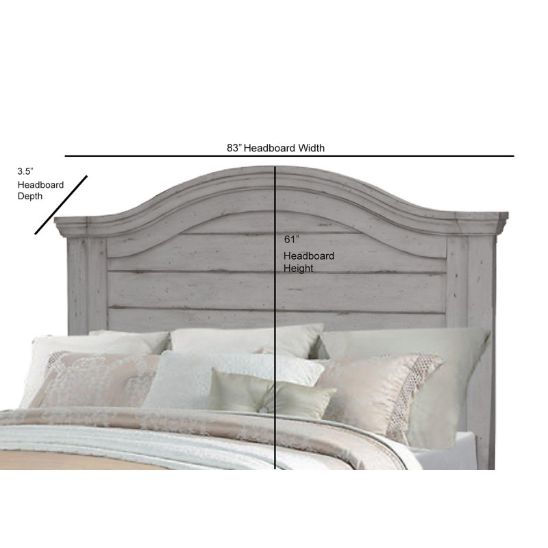 Cranbrook Panel Headboard, King, Antique Gray