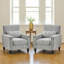 Fauteuil d'appoint rembourré Mirello avec garniture cloutée, pieds en bois massif (ensemble de 2)-304129848-313344478