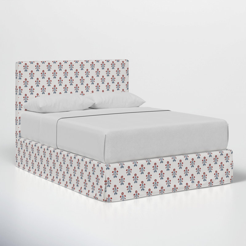 Lit tapissier Verona, Cappy Floral Red, Lit simple