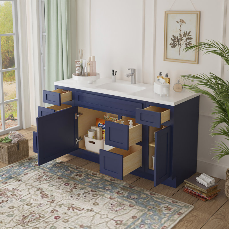 Base de meuble-lavabo simple 60 po seulement, Bleu