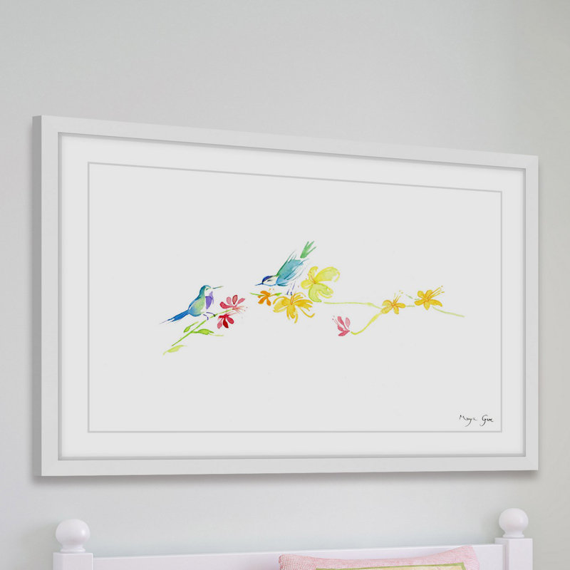 " 2 Birds " by Maya Gur, 16" H x 24" W x 1.5" D