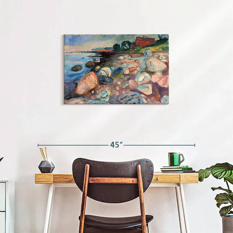 Avery Shore With Red House, H 20 po x l 30 po