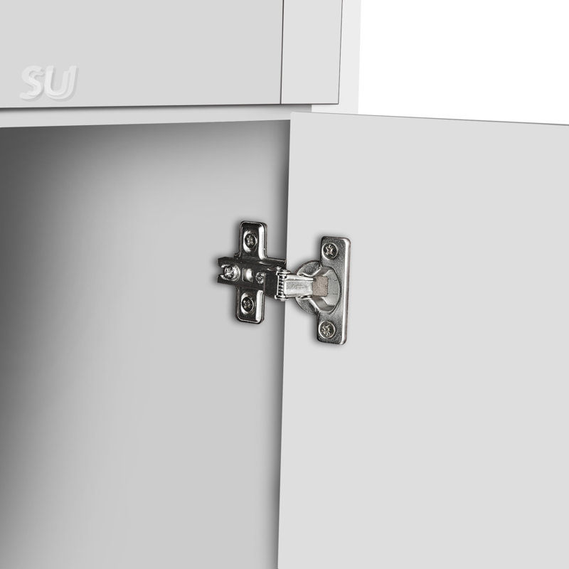 Tall Storage Cabinet With 8 Doors And 4 Shelves, Wall-Mounted Organizer For Living Room, Kitchen, Office, Bedroom, Bathroom