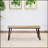Aryven Industrial Wood Dining Bench, Rustic Dark Pine Finish