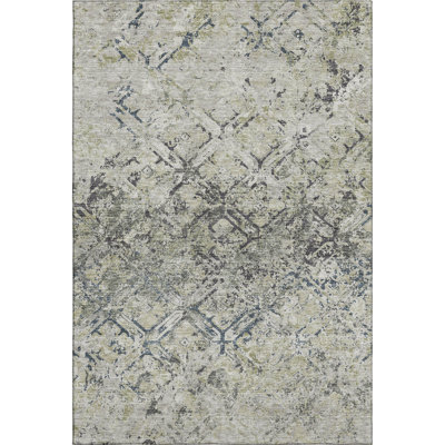 Premium Machine Washable Prisco Silver Rug