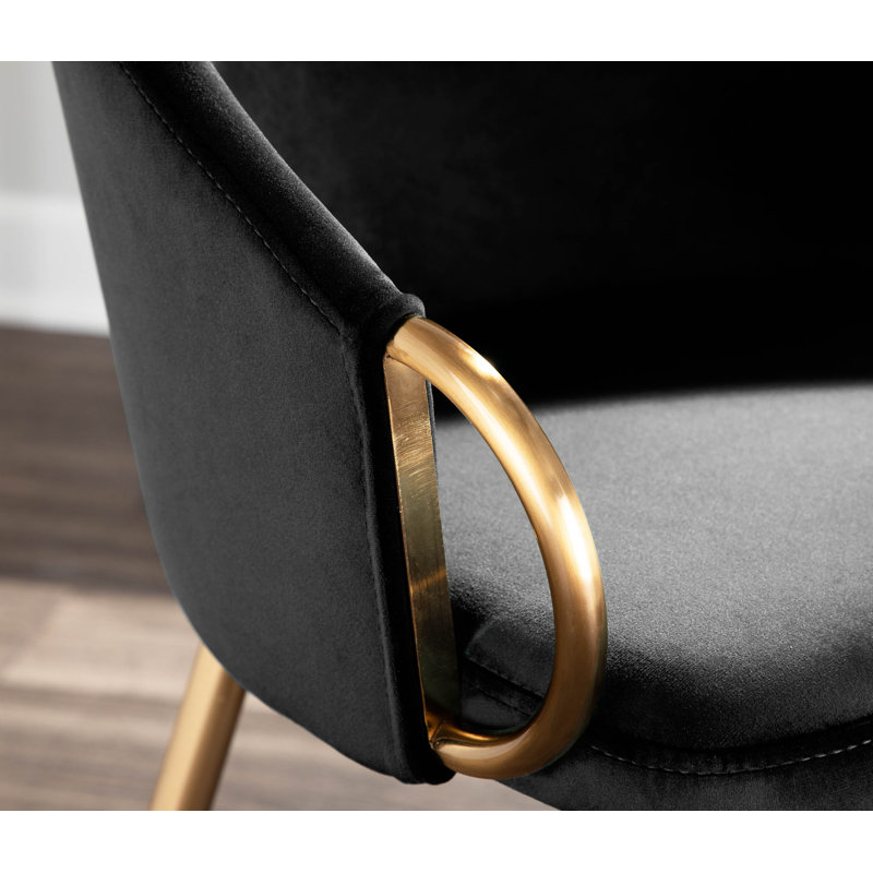 Josie 19.25'' H Upholstered Armchair, Black Velvet , 1