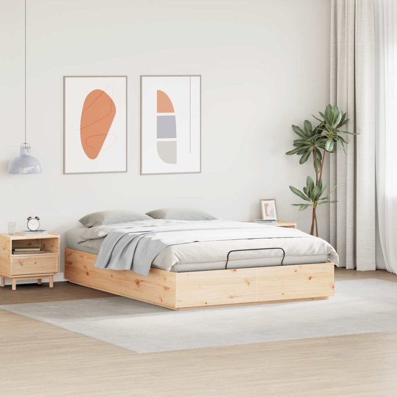 Solid Wood Bed Frame, 120 x 200cm, Natural