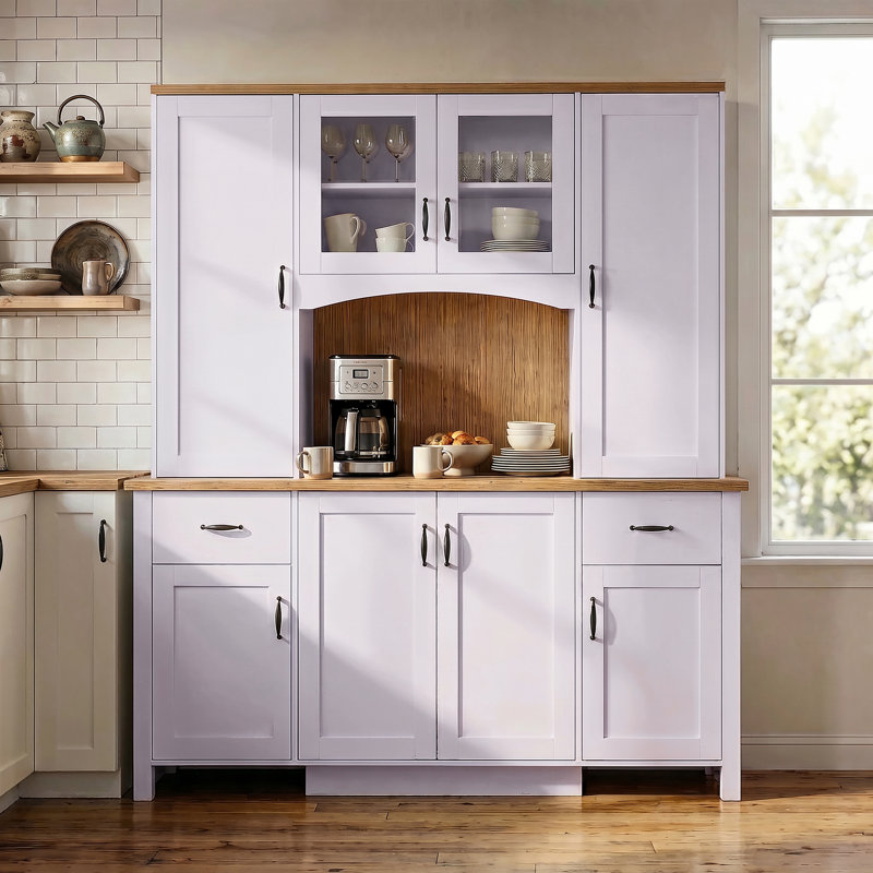 66.9"W Kitchen Pantry Cabinet Buffet Table
