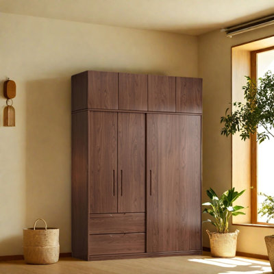 Garde-robe simple couleur noyer classique