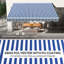Auvent de terrasse électrique avec lumières DEL, 13 pi x 10 pi, Uv40 + soleil pour terrasse, balcon, cour, bleu, protection de cour rétractable à DEL, Uv40 +, patio, bleu