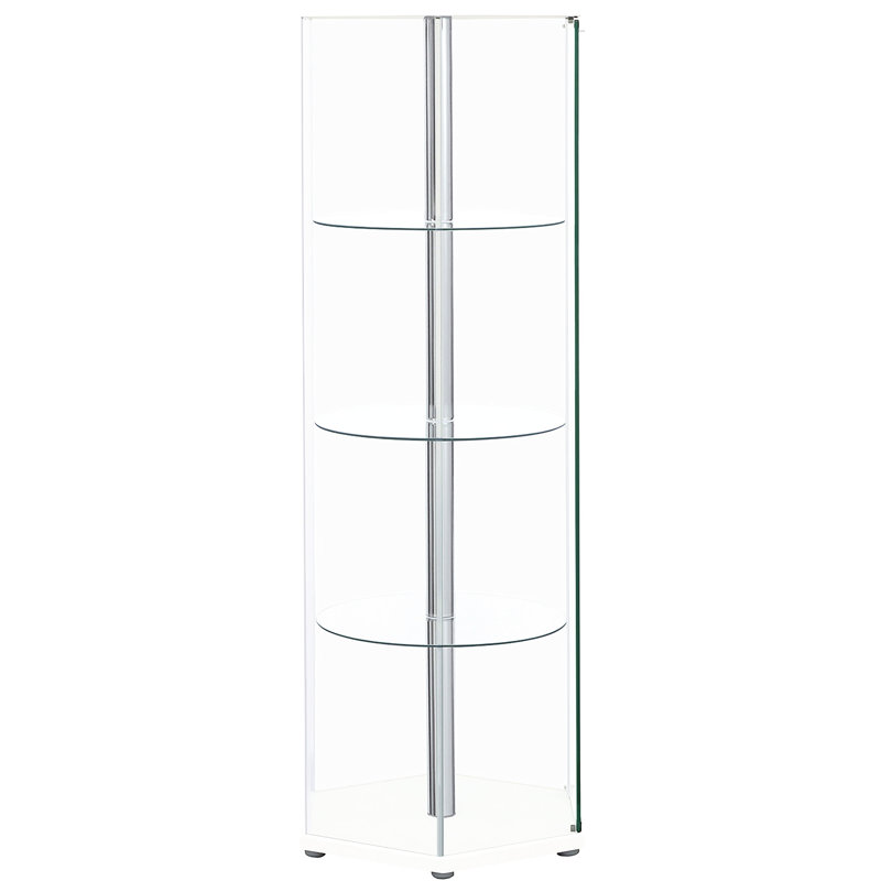 Vitrine à quatre tablettes en verre blanc