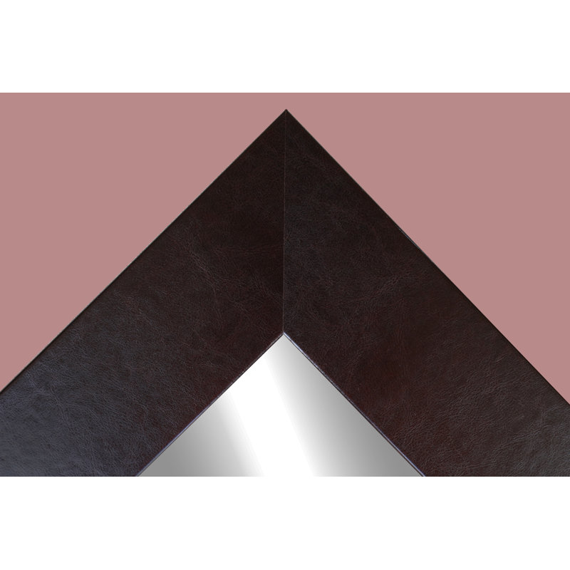 Miroir murale en cuir brun foncé arlinna, H 33 po x l 27 po