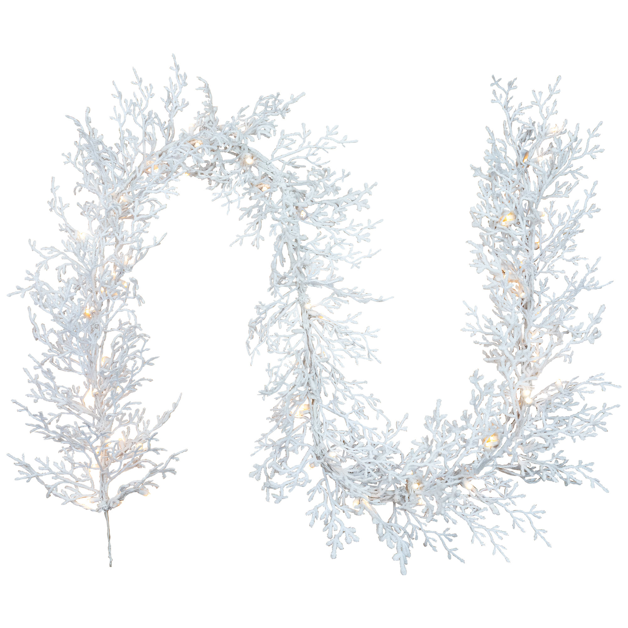 Northlight Seasonal Pre-Lit Flocked Twig Artificial Christmas Garland ...