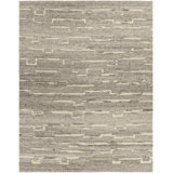 Wool Abstract Area Rug in Gray/Brown