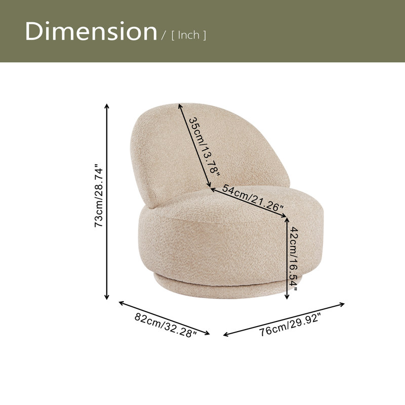 Chaise d'appoint pour le salon avec fonction pivotante, Beige