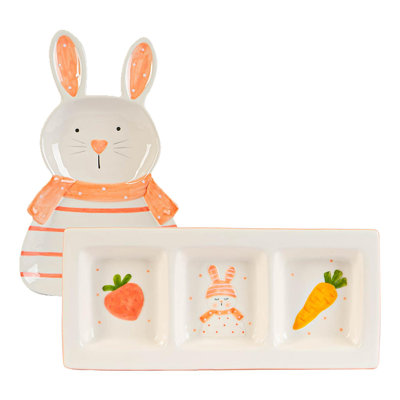 Nicola Spring - Easter Bunny Plates - White