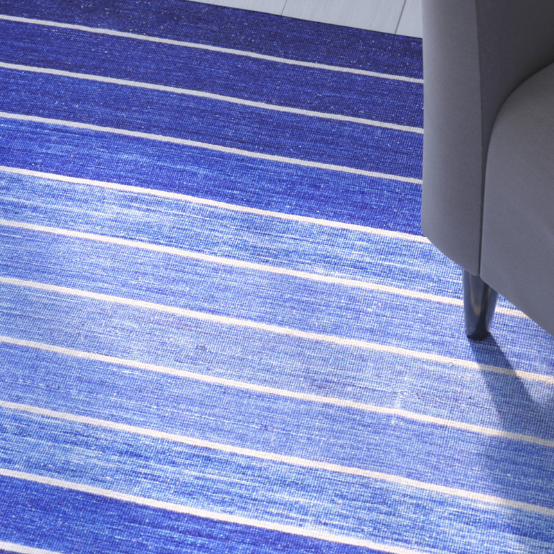 Theophania Wool Striped Indoor Rug, Rectangle 5' x 8'