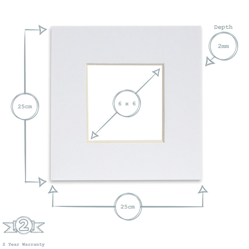 Nicola Spring - Picture Mount, 25cm H x 25cm W x 0.2cm D, White