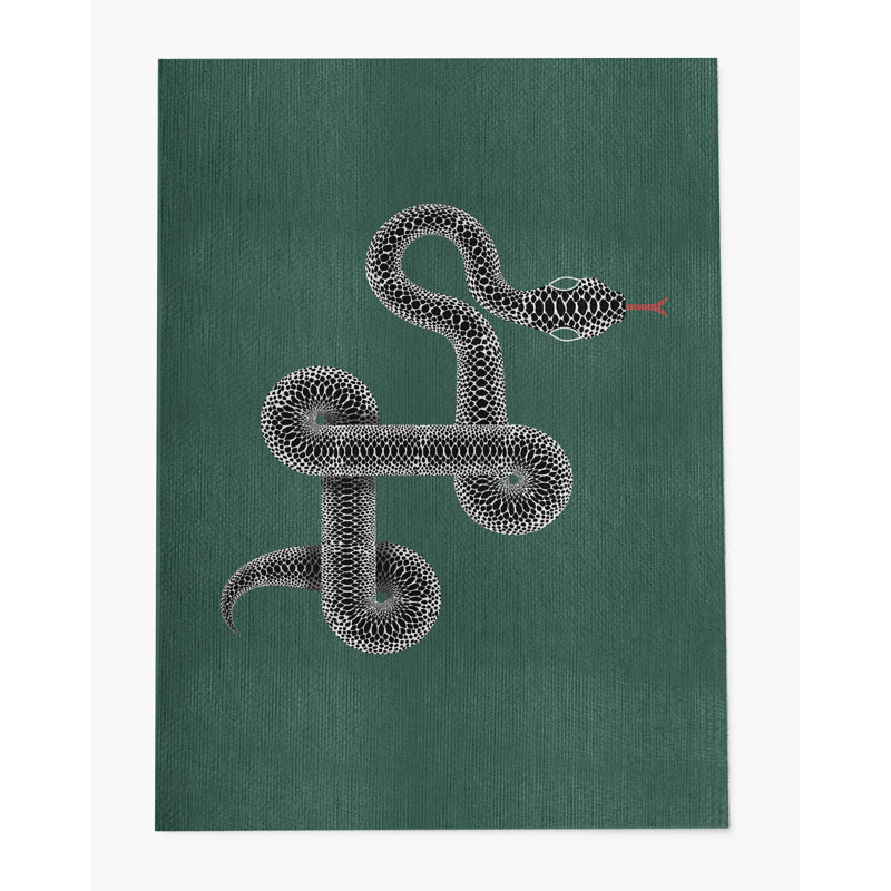Tapis de chaise rectangulaire Vanjo, H 48 po x l 72 po, Vert / beige / noir