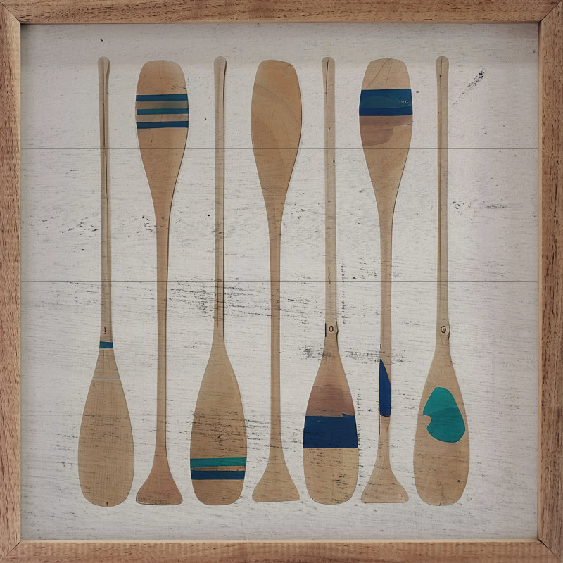 Seven Oars Navy Stripe, 24" W x 24" H