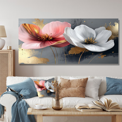 Pink And White Hibiscus Pure Form - Traditional Metal Art Print, Hibiscus Metal Wall Art