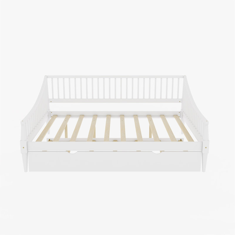 Lit de jour double avec couchette Idman, Blanc