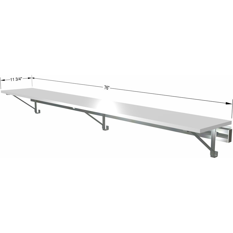 Single Wall Mounted Closet Shelf (SHELF ONLY - no hang), White, 8.75" x 76" x 12.25"