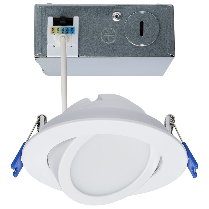 4'' Selectable Color Temperature Dimmable IC Rated LED Canless Recessed Lighting Kit