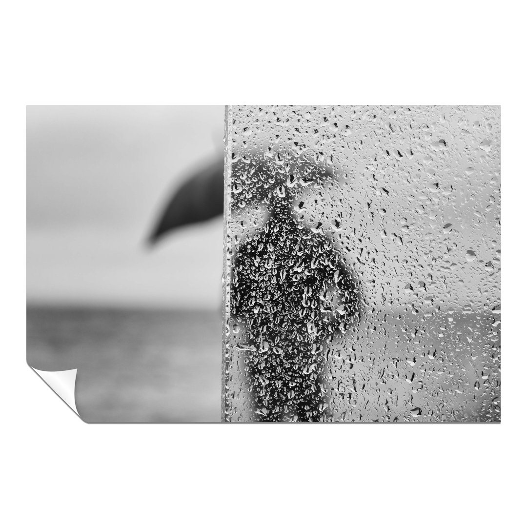 Panther Print Fine Art Prints Black & White Rainy Day Man Silhouette Artistic Unframed Poster, Pictures For Home Walls, Bedroom, Living Room & Bathroo