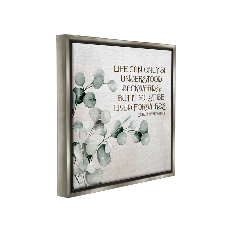 "Soren Kierkegaard Quote" par Kim Allen sur toile, Cadre flottant gris lustré, H 18 po x l 18 po