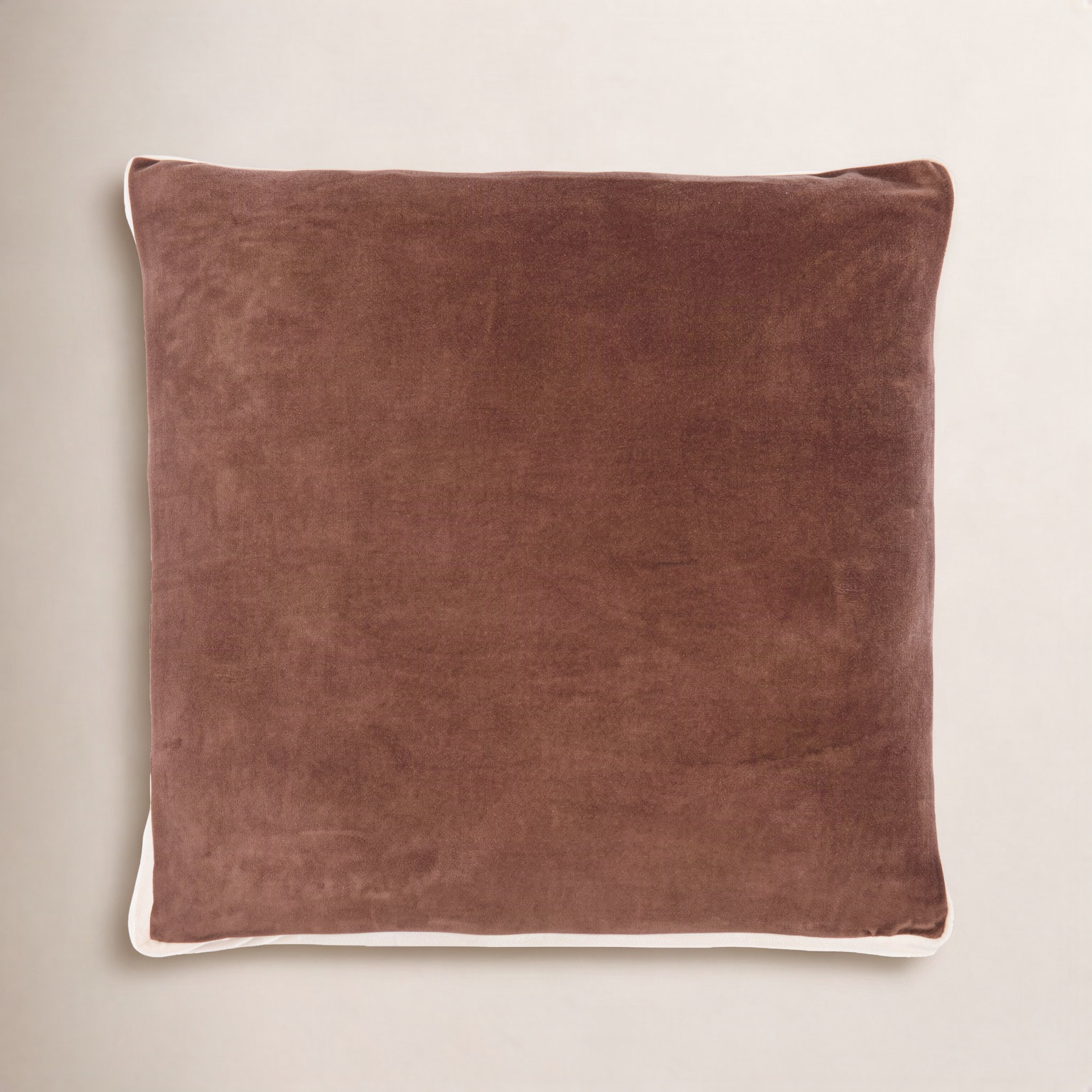 Cotton Pillow Cover, 20" x 20", Brown/Pink, Down