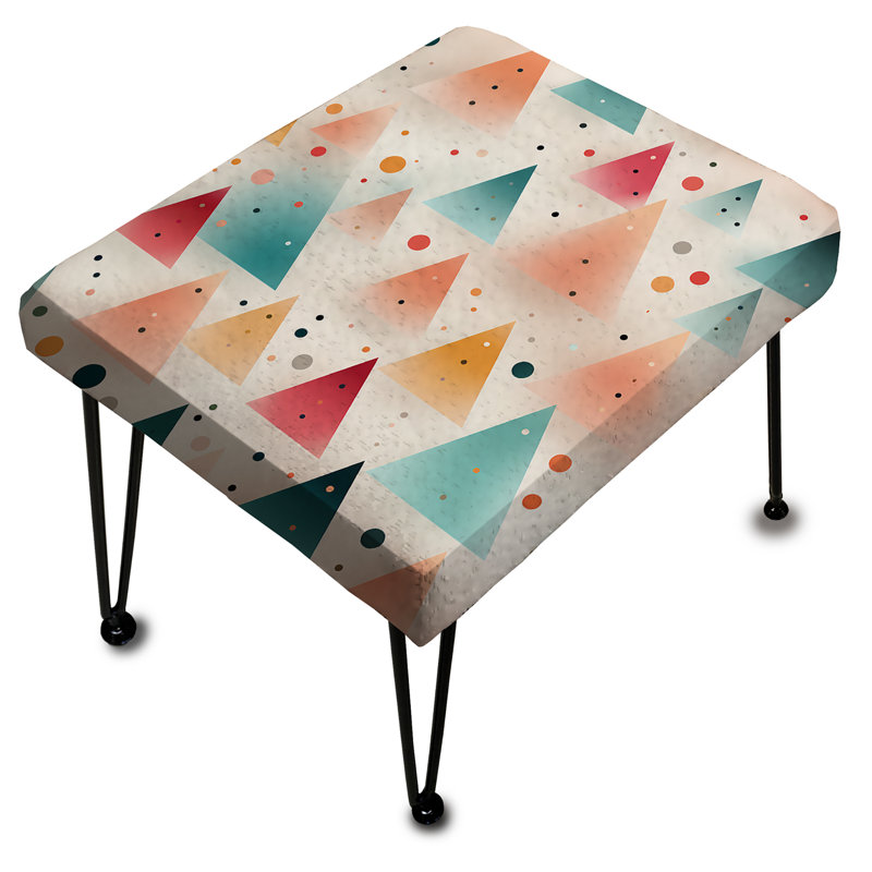 Tissu avec des triangles de couleur pastel - Repose-pieds rectangulaire géométrique