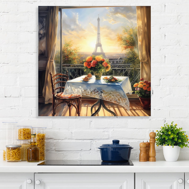 Vue imprenable sur la Tour Eiffel II sur toile, H 16 po x l 16 po x P 1 po