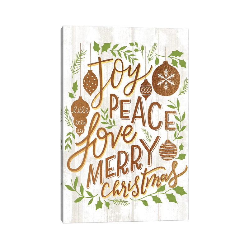 Christmas Lettered Joy I 1 Piece Wrapped Canvas Wall Art, 66.04 cm H x 45.72 cm W x 1.91 cm D
