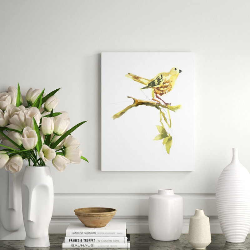 Yellow Warbler Painting by Fern Cassidy, Outdoor, 31" H x 24" W x 1.5" D