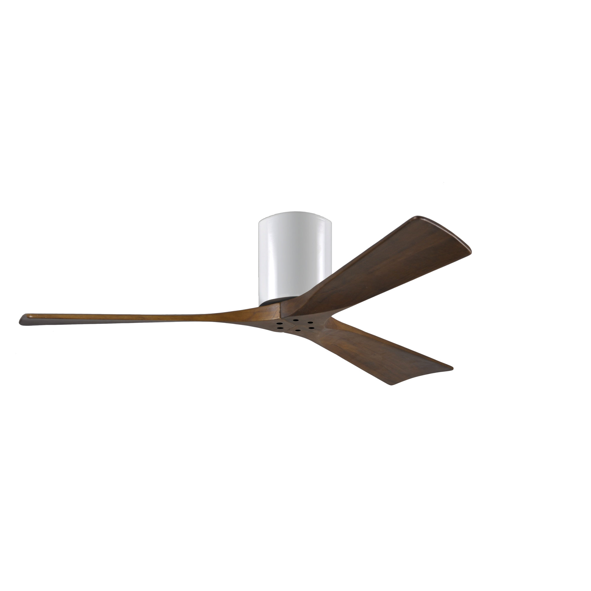 Olivier 3 Blade Ceiling Fan, Walnut Tone, Gloss White, 52"
