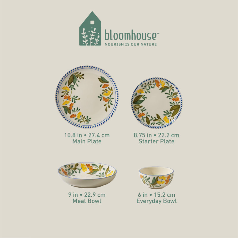 Bloomhouse Dinnerware Set - Service for 4