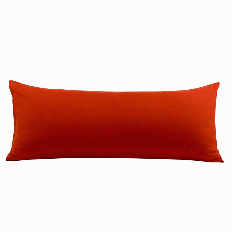 Luxury Brushed Microfiber Body Pillowcase - Zippered Closure, Soft & Cozy Long Pillow Cover for Body Pillows - Deep Orange Color - 110 GSM