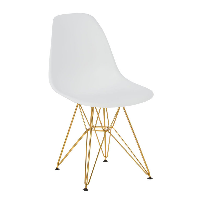 Chaise d'appoint Loie Pays-Bas, Blanc, Doré, 2