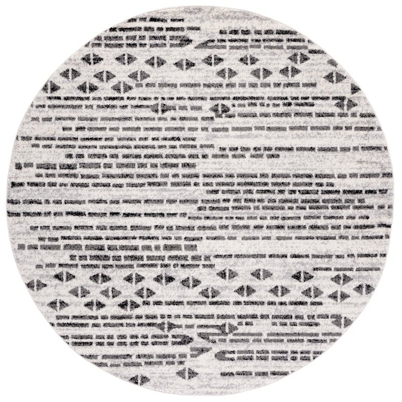 Tulum Performance Geometric Rug, Round 6'7"
