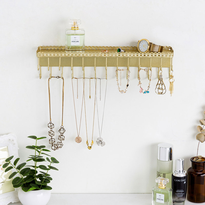 Wall Mounted Jewellery Holder, Brass