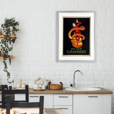 Publicité «Bitter Campari», reproduction sous verre encadrée, conception de Marcus Jules