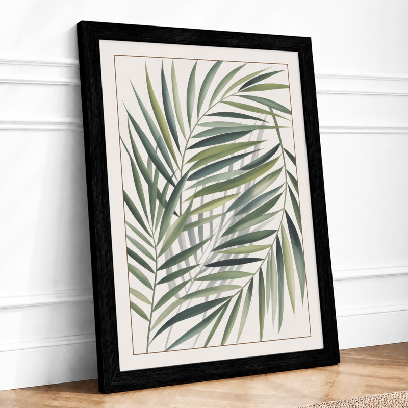 Palm Fronds Botanical - Print, A2 - 59.4 x 42.0 cm, Black