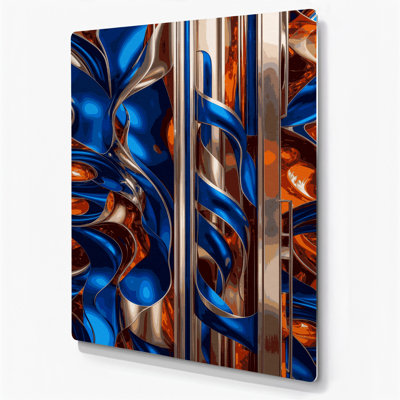 «Abstract Shapes 40», art mural en métal mauve