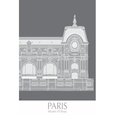 Paris Musee Dorsay Monochrome 1 Piece Wrapped Canvas Wall Art