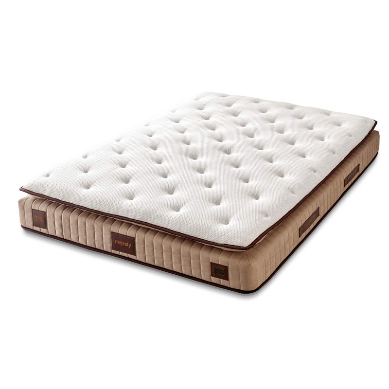 Matelas de luxe de style hôtel, rembourré doux, 35,4 x 74,8 x 11,8 pouces | Housse spéciale en tricot, blanc et brun | Parfait pour le confort et le soutien, idéal pour la maison ou les chambres d'amis, assemblé pour une utilisation facile